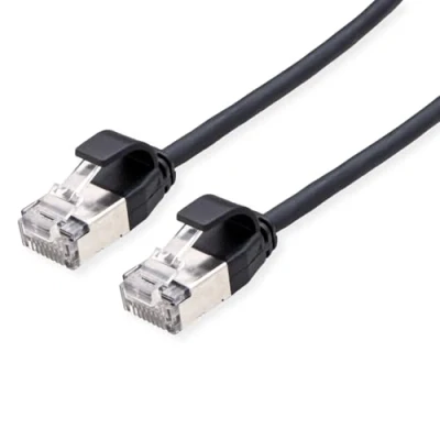 Abbildung von ROLINE U/FTP DataCenter Patchkabel Kat.6A (Class EA), LSOH, Slim, schwarz, 5 m