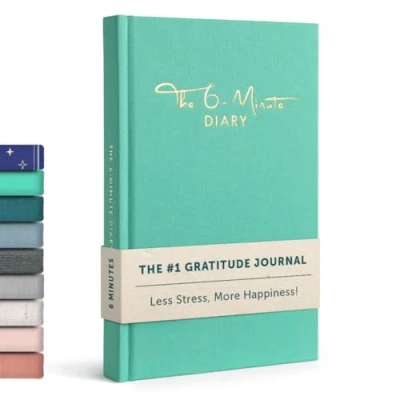 Abbildung von The 6 Minute Diary (6 Minuten Tagebuch auf Englisch) Gratitude journal, manifestation journal Journaling for more mental health, self care &amp; mindfulness