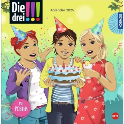 Abbildung von Die drei !!! Broschurkalender 2025: Das Mädchen Detektiv Trio in Aktion: Kalender mit coolen Bildern, spannenden Abenteuern und kniffligen ... Eintragen (Kino Entertainment Heye)