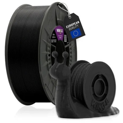 Abbildung von WINKLE PLA HD Filament Jet Black 3D Drucker 2,85 mm 1 kg Schwarz kompatibel mit allen Druckern Maßgenauigkeit Spule