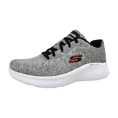 Abbildung von Skechers Herren Skech lite Pro Faregrove Sneaker, Grauer Rundstrick Kunststoff, roter Rand, 41 EU