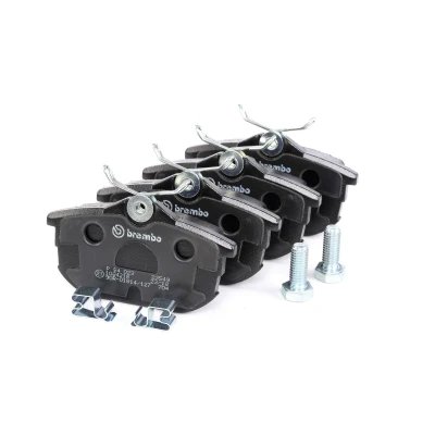 Abbildung von BREMBO P 54 023 Bremsbelagsatz mit akustischer Verschleißwarnung Bremssattelschrauben ohne Zubehör MITSUBISHI: Space Star, COLT 6