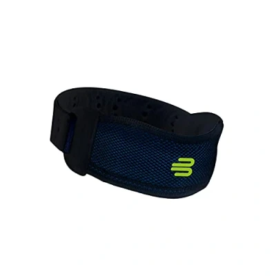 Abbildung von Bauerfeind, 1 Unisex Knie Sportgurt, rechts und links tragbar, Für Ballsportarten, Leichtathletik, Druckentlastung, Silikonring, Gr. S, Schwarz, 11449421170011