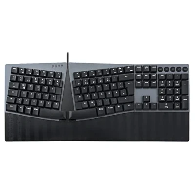 Abbildung von Perixx PERIBOARD 535RD USB ergonomische mechanische Tastatur Low Profile Roter Linear Switches Programmierbare Funktion Kompatibel mit Windows und Mac OS X QWERTZ Deutsches Layout