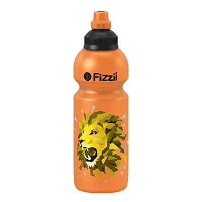 Abbildung von Fizzii Kinder und Freizeittrinkflasche 600 ml (auslaufsicher bei Kohlensäure, schadstofffrei, spülmaschinenfest, Motiv: Löwe)