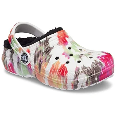 Abbildung von Crocs Unisex Classic Lined Tie Dye Clog K Verstopfen, Black/Multi, 36/37 EU
