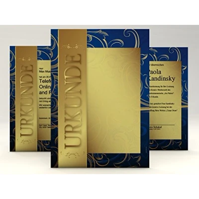 Abbildung von Urkundenpapier&quot;Gold&quot; 10 Blatt klassisch für Urkunden Zertifikate DIN A4 190g/qm hochwertig Briefpapier Kartonpapier certificate paper Blanko Urkunde Anerkennung Papier