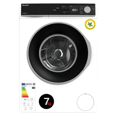 Abbildung von Sharp ES NFA714BW1NA DE Waschmaschine Frontlader/A / 7kg 1400 U/min/Inverter Motor 15 Programme inkl. 12 min Kurzprogramm/AquaStop/Weiß