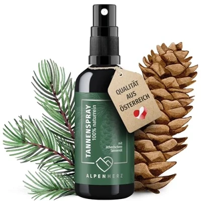 Abbildung von Alpen Herz Tannenduft Spray für künstlichen Weihnachtsbaum 100 ml naturrein mit ätherisch Tannen Öl Duftspray Künstlich Baum Tannenspray Christbaum Tannenbaum Geruch