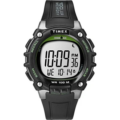 Abbildung von Timex Ironman Classic 44 mm Digitaluhr für Herren, schwarzes Kunstharz Armband, TW5M03400