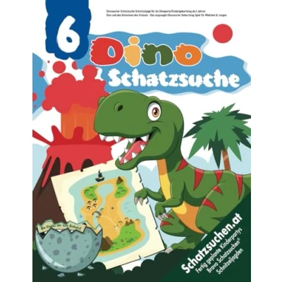 Abbildung von Dinosaurier Schatzsuche Schnitzeljagd für die Dinoparty/Kindergeburtstag ab 6 Jahren: Dino und Das Geheimnis des Vulkans angesagte ... Mädchen &amp; Jungen (Bravo Schatzsuche)