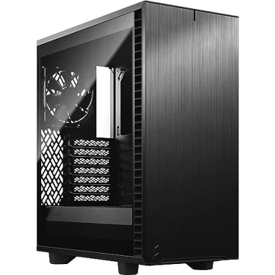 Abbildung von Fractal Design Define 7 Compact White Brushed Aluminum/Steel ATX Silent Tempered Glass Window Mid Tower Computer Case