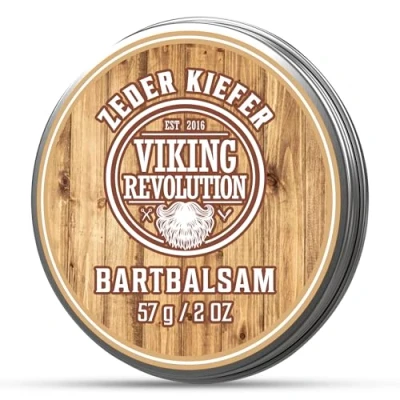 Abbildung von Viking Revolution Bart Balsam mit Sandelholzduft &amp; Argan Jojobaöl Bartwachs Stylt, Stärkt Macht Bärte Schnurrbärte Weich Geschenke Für Männer Cedar Pine 57 g