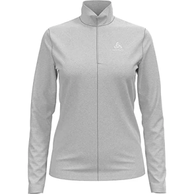 Abbildung von odlo Damen Langarm Shirt mit Reißverschluss ROY, silver grey white stripes, M
