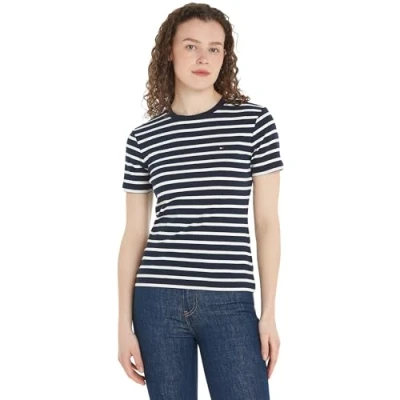 Abbildung von Tommy Hilfiger NEW SLIM CODY Tshirt print, Damen, Größe: XXS, Desert sky/ecru