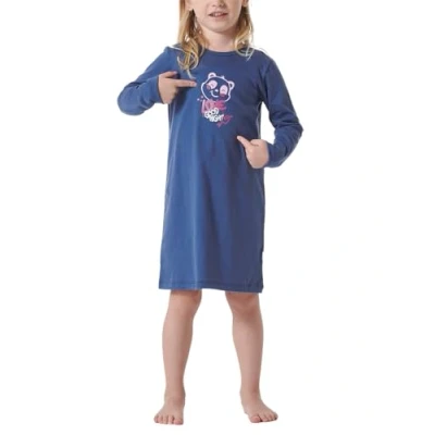 Abbildung von Schiesser Mädchen Langarm Girls World Nachthemd, blau_181820, 98