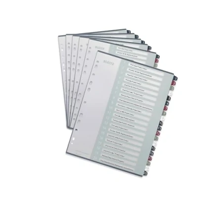 Abbildung von Leitz Register für A4, 6er Pack, PC beschriftbares Deckblatt und 20 Trennblätter, Taben mit Zahlenaufdruck 1 20, Überbreite, Weiß/Mehrfarbig, PP, Style, 12390000