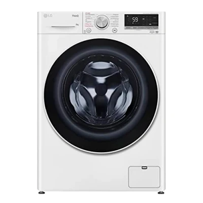 Abbildung von LG F4WV7080, Klasse A, Frontlader Waschmaschine 8 kg, 1400 U/Min, AI Direct Drive, Wi Fi, Tiefenreinigung mit Dampf, Große Kapazität, TRIPLE Außentür aus Sicherheitsglas, 62 x 60 85 cm ꟷ Weiß