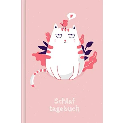 Abbildung von Schlaftagebuch: Als Selbsthilfe zum Ausfüllen &amp; Ankreuzen zur schnellen Erfassung von Schlafgewohnheiten Motiv: Rosa Katze