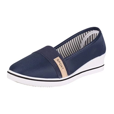 Abbildung von Elara Damen Ballerina Pumps mit Keilabsatz Chunkyrayan 483 Dk.Blue 41
