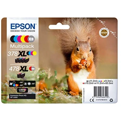 Abbildung von Epson Original 378XL/478XL Tinte Eichhörnchen, XP 15000, Multipack 6 farbig