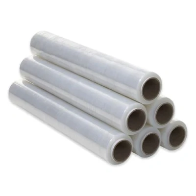 Abbildung von Transparente Plastikfolie für die Verpackung (6 Stück), transparent, industrielle Verpackung, 0,5 x 300 m, Rolle, dehnbar, manuell und elastisch