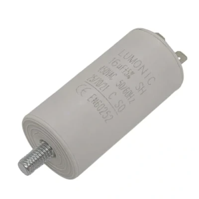 Abbildung von Lumonic Anlaufkondensator mit Stecker I 16µF 450V 34x70mm 16uF Motorkondensator Kunststoffgehäuse Betriebskondensator für Pumpen, Rasenm