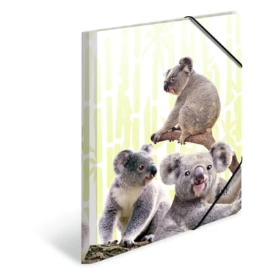 Abbildung von HERMA 19958 Sammelmappe DIN A4 Exotische Tiere Koalafamilie, stabiler Kunststoff, Ordnungsmappe mit bedruckten Innenklappen und Gummizug, Dokumentenmappe für Kinder, Jungen Mädchen