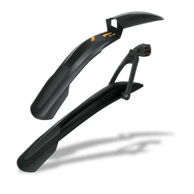 Abbildung von SKS GERMANY Blade Set Dark 29 Schutzblech Schnellspanner, Fahrrad Spritzschutz (ideales Fahrradzubehör für Mountainbikes, bestehend aus SHOCKBLADE &amp; X, Schwarz, Inch