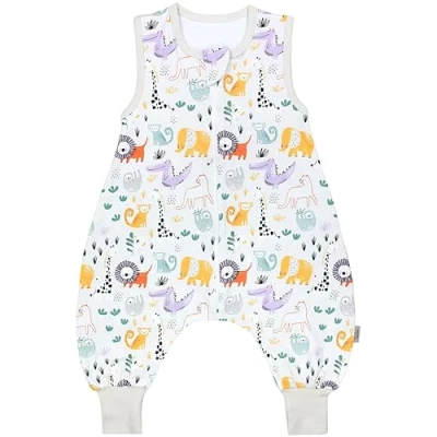 Abbildung von TupTam Sommerschlafsack Baby mit Füßen Leichter Schlafsack Sommer 0.5 TOG, OEKO TEX, Farbe: Safaritiere bunt, Größe: 80 86