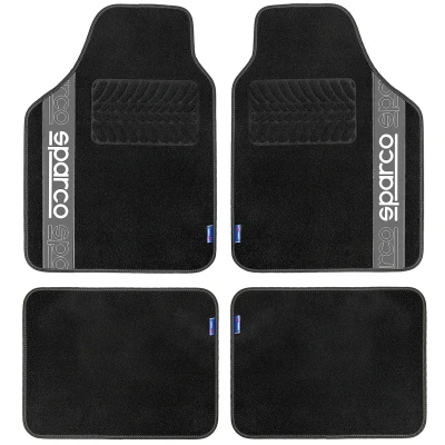 Abbildung von SPARCO SPF510GR Fußmattensatz Polyester vorne und hinten 4 schwarz 66 x 47 cm (front), 37 (rear)