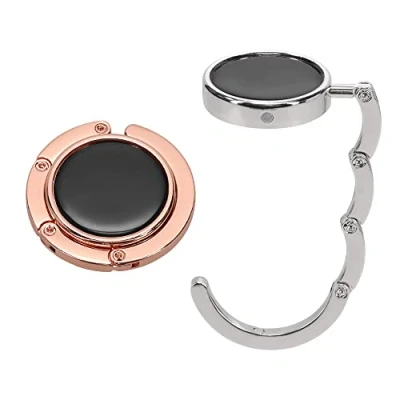 Abbildung von kwmobile Taschenhalter für Tisch 2X Faltbare Antirutsch Handtaschenhalter Haken Taschen Aufhänger Geschenkidee Gadgets Frauen Taschenhaken Set