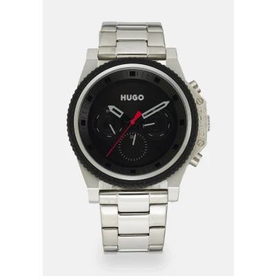 Abbildung von HUGO Brave Uhr silvercoloured/black, Herren, Größe: One Size, Silver coloured/black