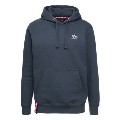 Abbildung von Alpha Industries Small LOGO Kapuzenpullover, Herren, Größe: Small, Grey black