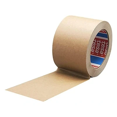 Abbildung von tesa 4713, Papierklebeband, Papier Packband, Verpackungsklebeband, 50mm x 50m (75mm braun, 1 Rolle)