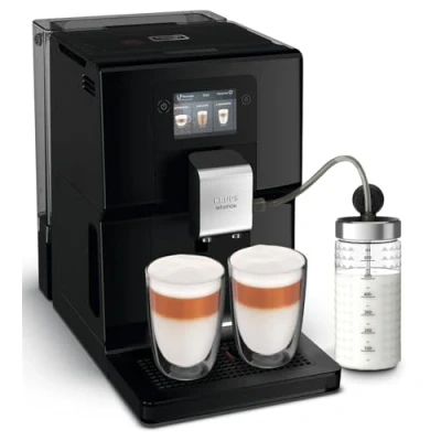 Abbildung von Krups Intuition Preference Kaffeevollautomat mit Milchschlauch, 11 Getränke, Personalisierung, 2 Tassen Funktion, Kaffeemaschine, Schwarz, EA872810