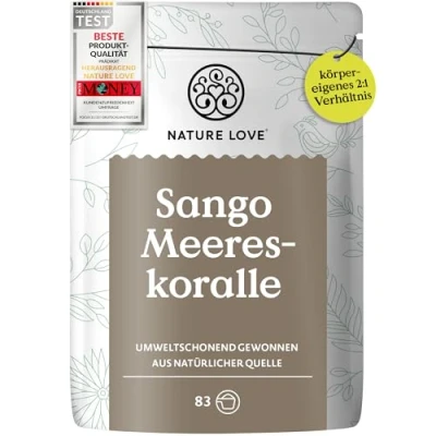 Abbildung von NATURE LOVE® Sango Meereskoralle 250g Pulver Natürliche Quelle für Calcium (20%) und Magnesium (10%) im körpereigenen Verhältnis von 2:1 Hochdosiert in Deutschland produziert