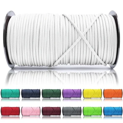Abbildung von Ganzoo Paracord 550 Seil Weiß 4mm Schnur Typ 3, Nylon &amp; Polyester, ideal für Basteln von Hundeleine Halsband Armband/Camping Survival und Outdoor 100 Meter Allzweckseil 7 Innenstränge