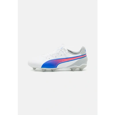 Abbildung von Puma KING Match FG/AG JR Unisex Fußballschuh Nocken für Kinder, Größe: 34.5, White/bluemazing/flat light gray Schuhe