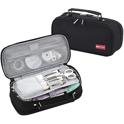 Abbildung von EULANT Federtasche Teenager Mädchen,Federmäppchen Groß mit 3 Fächer,Mäppchen Jungen Etui Schule Federpenal Pencil Case für &amp; Büro,Schwarz