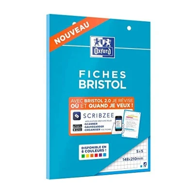 Abbildung von Oxford Karteikarten 14,8x21 Rahmen blau