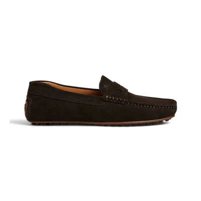 Abbildung von Hackett London Moccasins Driver Saddle Mokassin, Herren, Größe: 41, Ebony brown - Veloursleder