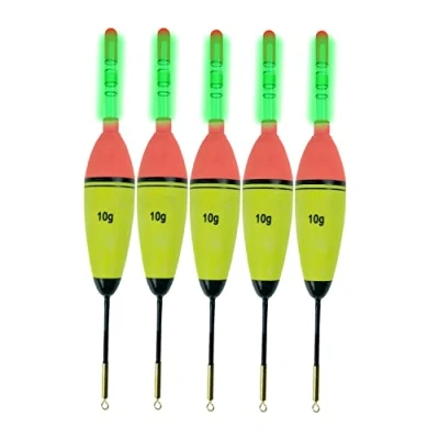 Abbildung von QualyQualy 5 Stück Eva Angelposen Angeln Schwimmt Set + 10 Knicklicht Posen Leuchtende Schwimmer Kit 10g