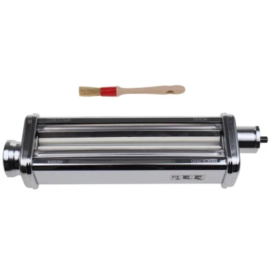 Abbildung von Kenwood XL Walze KAX99.A0ME, Zubehör Küchenmaschinen, für extra breita Lasagne Platten mit bis zu 22 cm, verchromtes Edelstahl Gehäuse, Walzenrollen aus robustem Aluminium, Multicolor