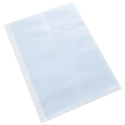 Abbildung von Exacompta 86211E Packung mit 10 Nachfülltaschen für Visitenkartenhalter abnehmbaren Ringen 21 x 29,5 cm Ref. 75251E (16 Visitenkarten pro Seite 90 60 mm) Kristall