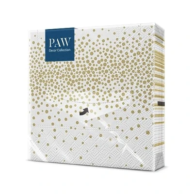 Abbildung von PAW Serviette Papier 3 Plis (33 x 33 cm) I Lot de 20 Décoration Table Élégance Sous Forme Serviettes Confettis, Mariages, Communions, Anniversaires, Nouvel an, Carnaval (Confetti gold)