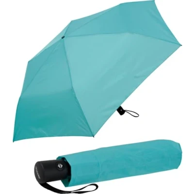 Abbildung von Doppler Zero Magic Mini Damen Taschenschirm mit Auf Zu Automatik und UV Schutz Aqua Blue