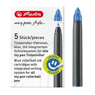 Abbildung von Herlitz 11378999 Tintenroller Patronen my.pen, 5 Stück, blau