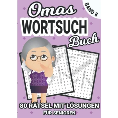 Abbildung von Omas Wortsuchrätsel Band 8: Rätselbuch in großer Schrift Gedächtnistraining für Erwachsene, Rentner und Senioren im Großdruck Größe ca. DIN A4 (Oma&#039;s Bücher)