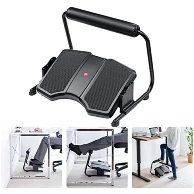 Abbildung von RIAMTGCX HöHenverstellbare FußStüTze Unter Schreibtisch, BüRo Gadgets FußBank, Ergonomische Gaming FußAblage Schreibtisch Beinablage For Couch Mit Rutschfesten Streifen, Schwarz